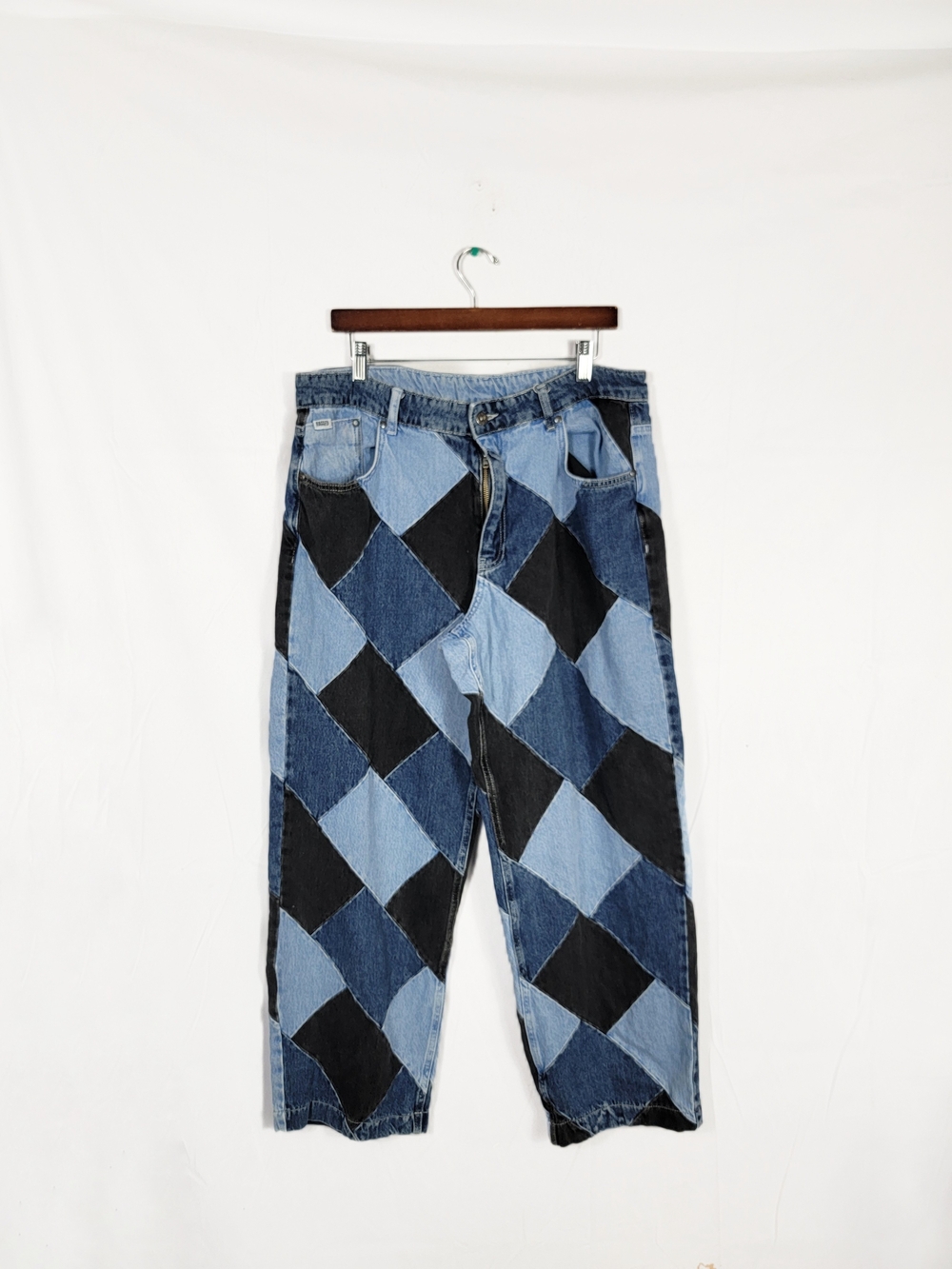 Size 34 Patchwork Ragged Jeans